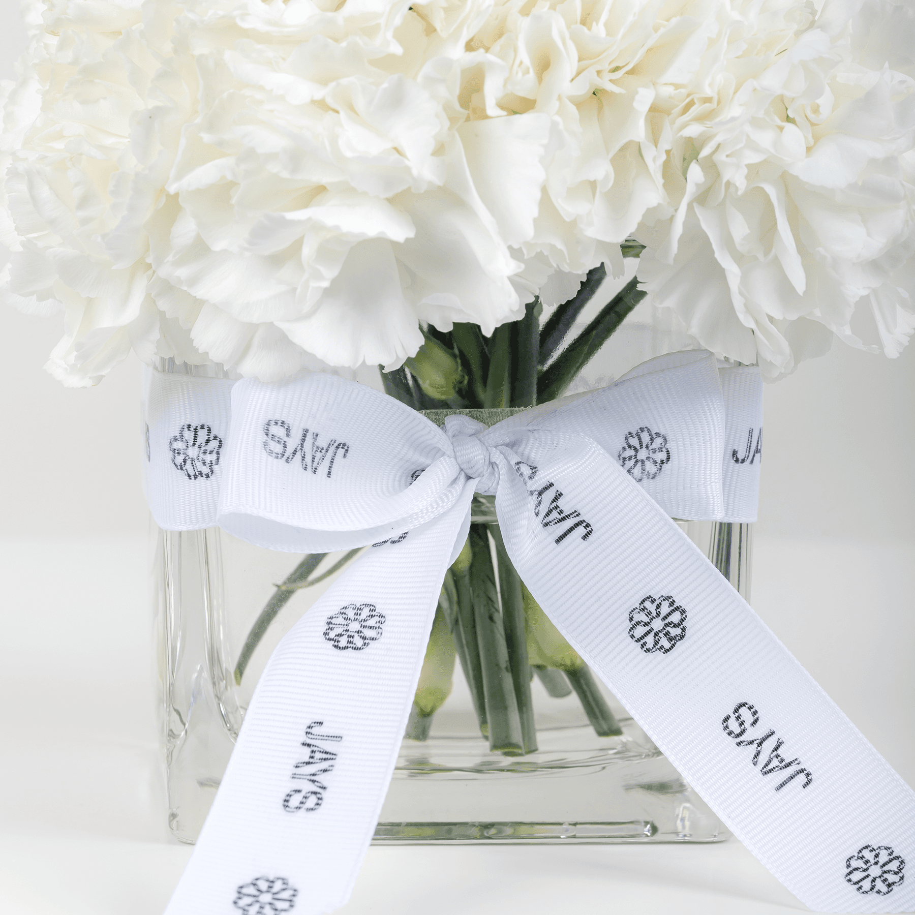 Peace White Carnation Vase