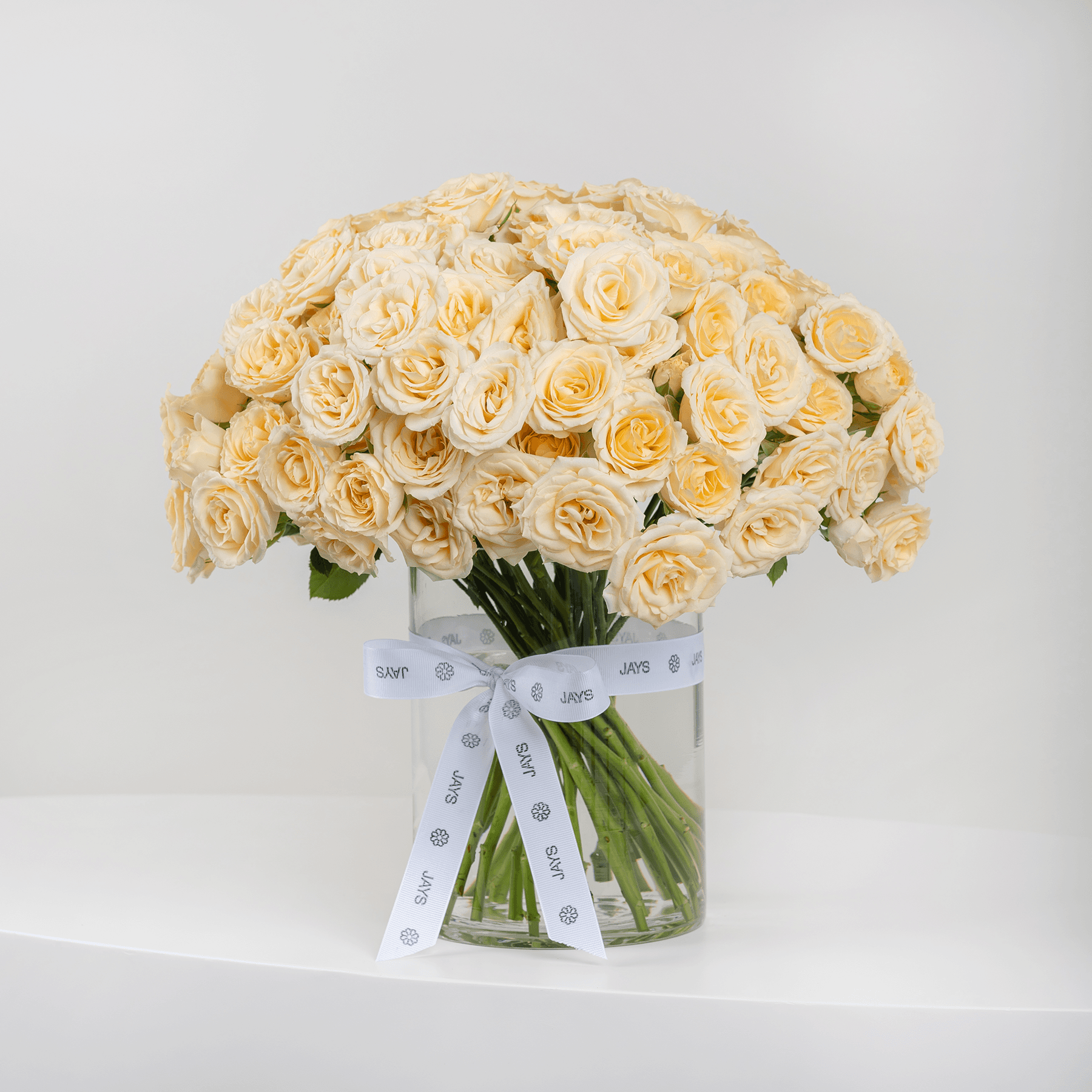 Beige Baby Roses Vase