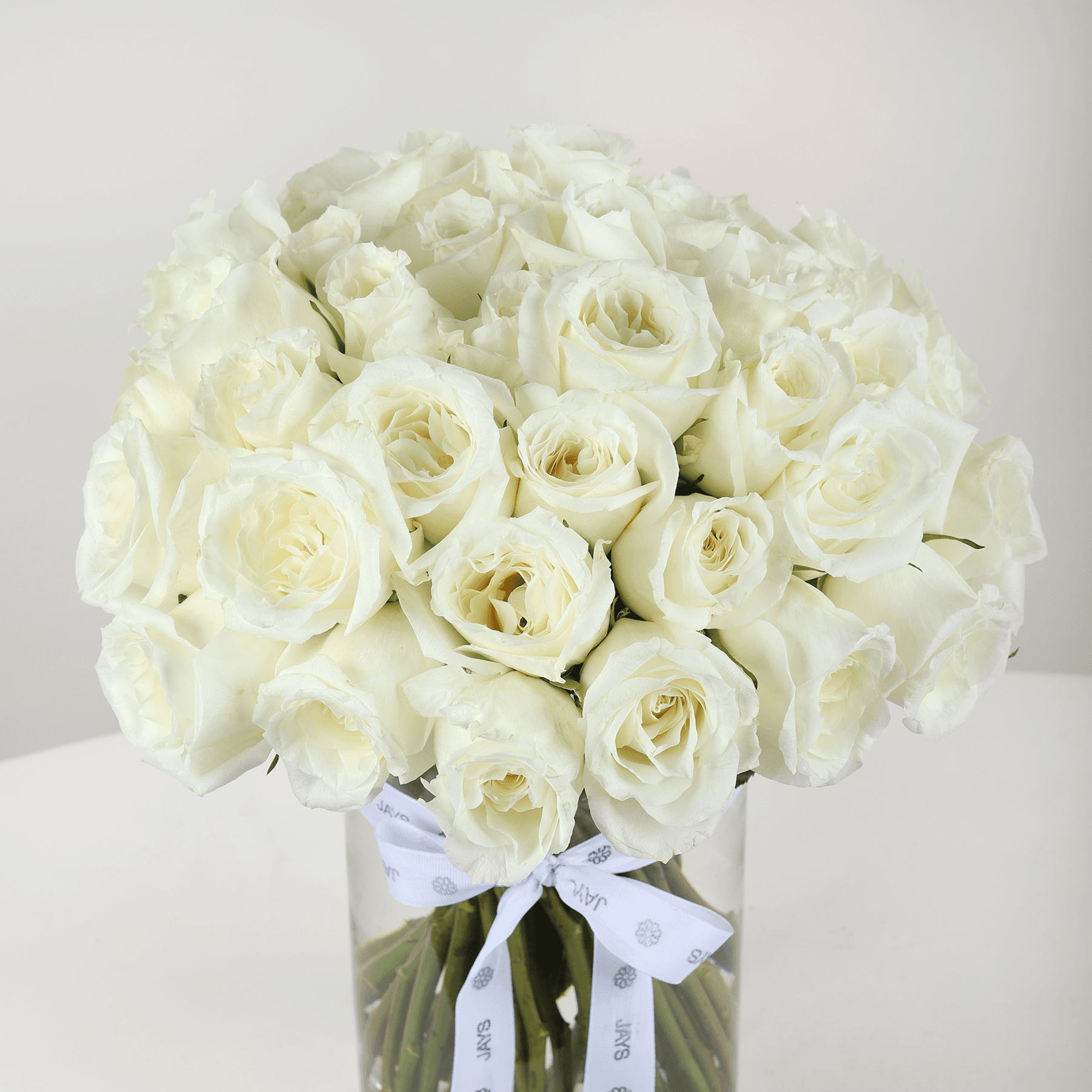 Elegant White Roses Vase