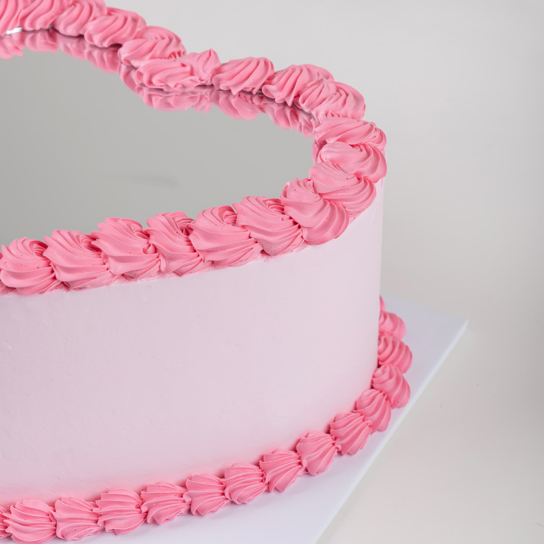 Mirror Cake - Pink Heart