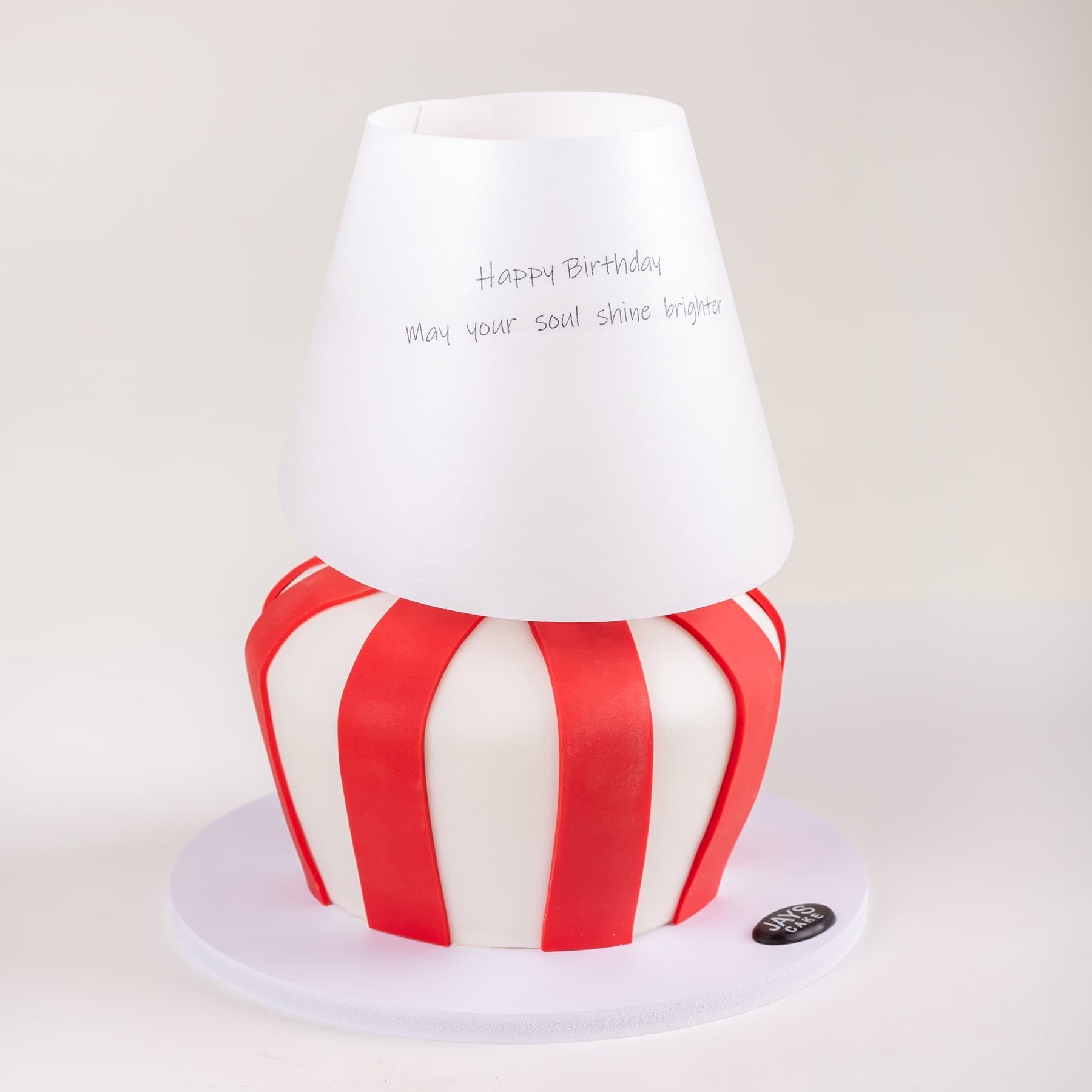 Lamp Cake - Red stripes